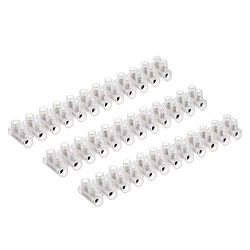 uxcell Terminal Strip Screw Terminal Barrier Block 30A 12 Position Dual Row Type U Wire Connector 5pcs