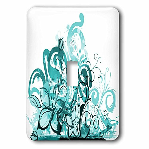 3dRose lsp_152383_1 Cute Turquoise Lilly Illustrations Against A Turquoise Flourish Background Single Toggle Switch 3dRose lsp_152383_1 Cute Turquoise Lilly Illustrations Against A Turquoise Flourish Background Single Toggle Switch