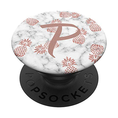 Pink Letter P with Pineapples PopSockets PopGrip Swappable Grip for Phones   Tablets