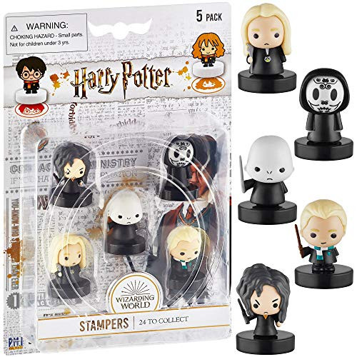 Self-Inking Harry Potter Stampers Set of 5  Harry Potter Gifts Collectables Party Decor Cake Toppers  Death Eater Voldemort Lucius Malfoy and More by PMI 2_5 in_ Tall