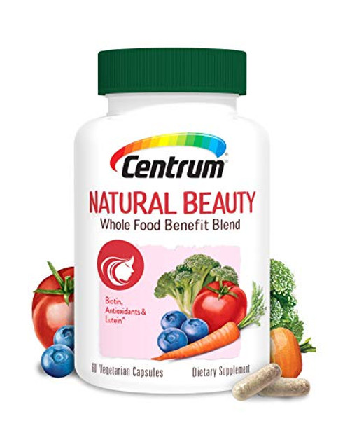 Centrum Natural Beauty Biotin and Vitamin E Hair Skin and Nails Vitamins with Whole Food Blend Vegan 60 Day Supply60 Capsules Centrum Natural Beauty Biotin and Vitamin E Hair Skin and Nails Vitamins with Whole Food Blend Vegan 60 Day Supply60 Capsules