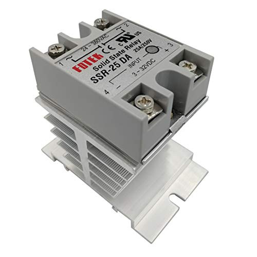 SSR-25DA SSR 25DA Solid State Relay with Aluminum Heat Radiator DC to AC Solid State Module Relay Max Current 25ASSR-25DA