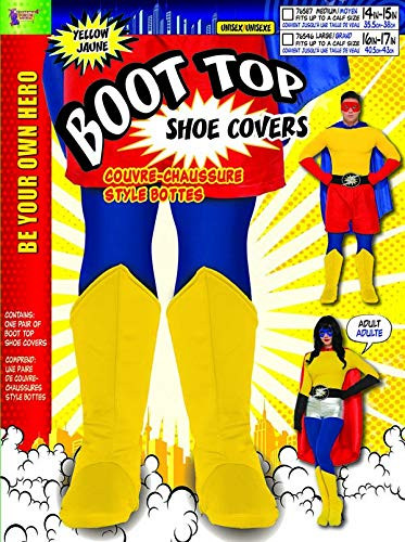 Forum Novelties Adult Hero Costume Boot Tops -Yellow Large