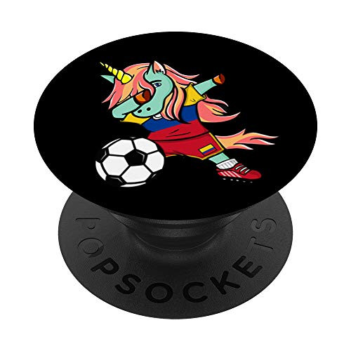 Dabbing Unicorn Colombia Football - Colombian Flag Soccer PopSockets Grip and Stand for Phones and Tablets