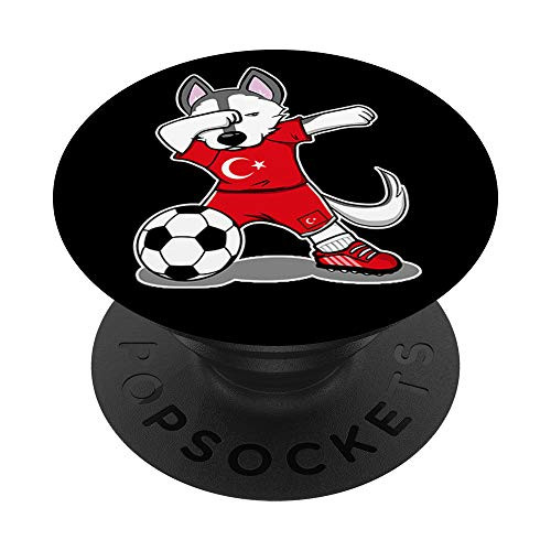 Dabbing Husky Dog Turkey Football - Turkish Flag Soccer PopSockets Grip and Stand for Phones and Tablets Dabbing Husky Dog Turkey Football - Turkish Flag Soccer PopSockets Grip and Stand for Phones and Tablets