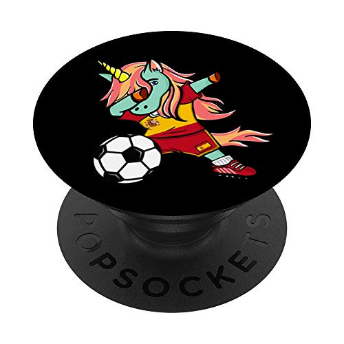 Funny Dabbing Unicorn Spain Football - Spanish Flag Soccer PopSockets Grip and Stand for Phones and Tablets Funny Dabbing Unicorn Spain Football - Spanish Flag Soccer PopSockets Grip and Stand for Phones and Tablets