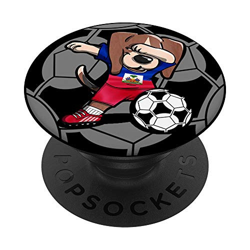 Dabbing Beagle Dog Haiti Football Haitian Flag Soccer Lover PopSockets Grip and Stand for Phones and Tablets