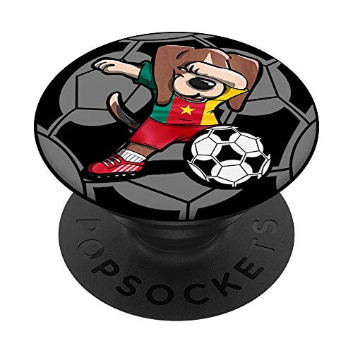 Dabbing Beagle Dog Cameroon Football Cameroonian Flag Soccer PopSockets Grip and Stand for Phones and Tablets