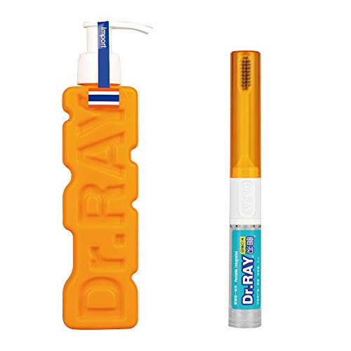 Dr_RAY Travel Toothbrush and Toothpaste Set 0_35 Oz Travel Size Liquid Toothpaste 5_3 oz Citrus-Mint