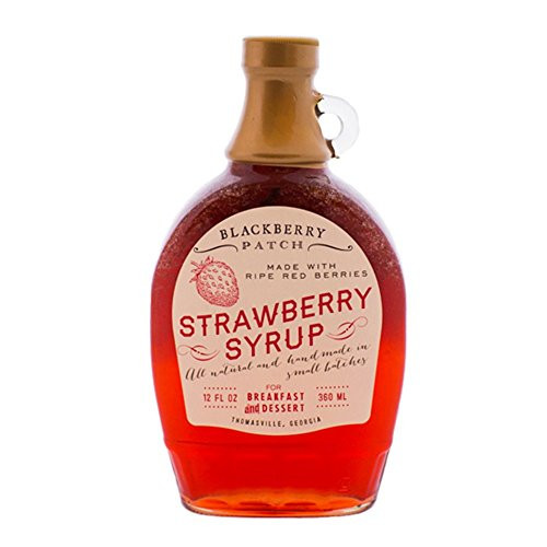 Strawberry Syrup - Blackberry Patch -All Natural Handmade In Small Batches  For breakfast pancakes and waffles or drizzled over fresh fruit 12 fl oz Strawberry 12 Ounce