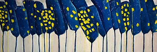 Posterazzi Collection Abstract Blue Flowers Poster Print by Atelier B Art Studio 24 x 8