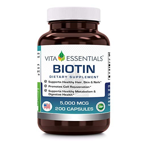 Vita Essentials Biotin 5000 Mcg Capsules 200 Count