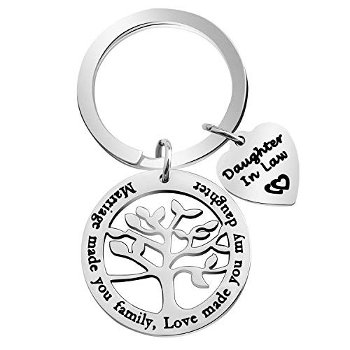 WUSUANED Marriage Made You Family Love Made You My Daughter Bracelet for Daughter in Law Daughter in Law Keychain WUSUANED Marriage Made You Family Love Made You My Daughter Bracelet for Daughter in Law Daughter in Law Keychain
