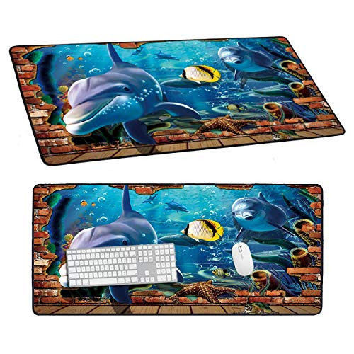 Desk Large Mouse Pad 3D Dolphin Pattern Mousepad for Laptop Keyboard Idea Gift XXL Long Office Gaming Mat 1 Pcs