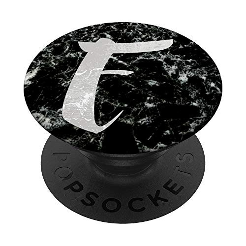 Monogram Letter F Initial Personalized Distressed Design PopSockets Grip and Stand for Phones and Tablets