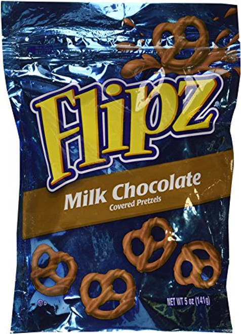 Flipz Milk Chocolate Covered Pretzels 5oz Bag Bag Pack of 4