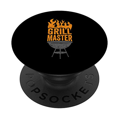 Barbeque Lover Smoke Brisket Grill Master Gifts For Men PopSockets PopGrip Swappable Grip for Phones   Tablets
