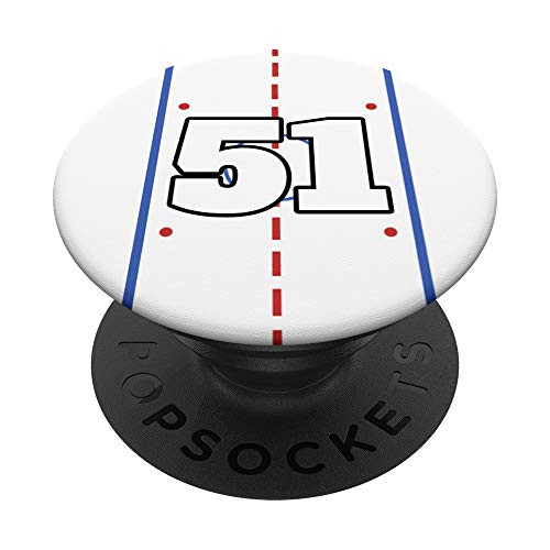 Custom Hockey Jersey Number 51 Fifty One Hockey Player Gift PopSockets Grip and Stand for Phones and Tablets
