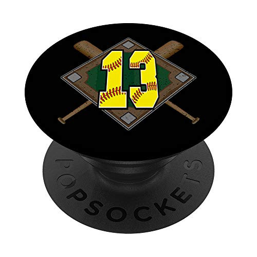 Girls Softball Number 13 Softball Diamond Number Thirteen PopSockets Grip and Stand for Phones and Tablets Girls Softball Number 13 Softball Diamond Number Thirteen PopSockets Grip and Stand for Phones and Tablets