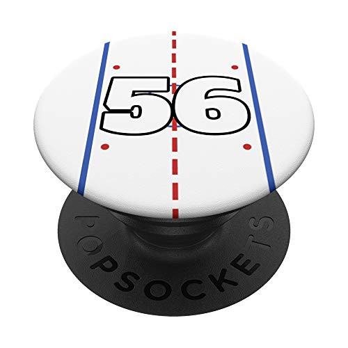 Custom Hockey Jersey Number 56 Fifty Six Hockey Player Gift PopSockets Grip and Stand for Phones and Tablets