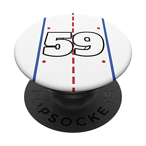 Custom Hockey Jersey Number 59 Fifty Nine Hockey Player Gift PopSockets Grip and Stand for Phones and Tablets