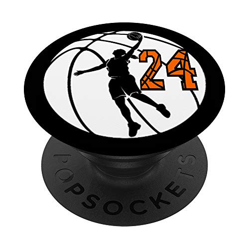 Basketball Number 24 Player Uniform 24 Phone Kickstand PopSockets Grip and Stand for Phones and Tablets
