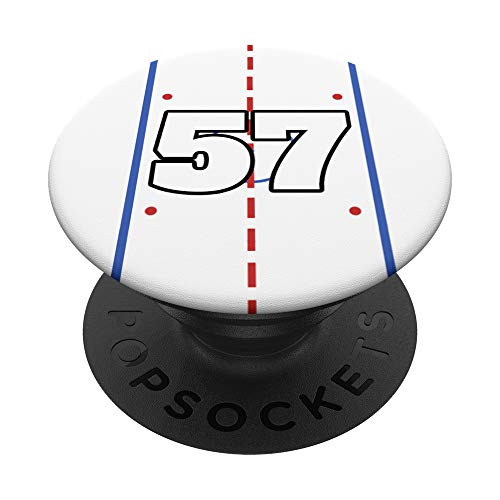 Custom Hockey Jersey Number 57 Fifty Seven Hockey Player PopSockets Grip and Stand for Phones and Tablets