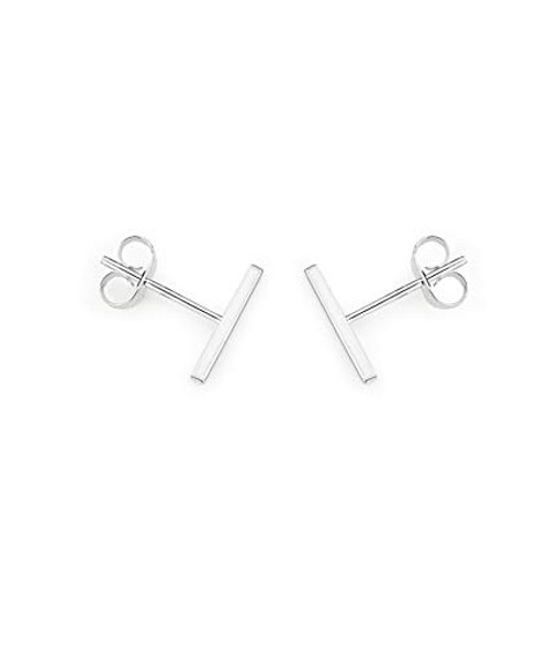 Altitude Boutique Silver Bar Earrings For Women Skinny Wire Midi Balance Bar Stud Earrings in Gold Rose Gold or Silver  Delicate Jewelry Silver