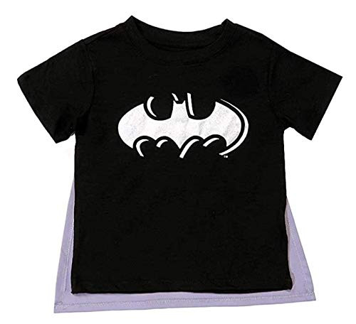 DC Comics Little Boys Toddler Batman Detachable Cape Tee Shirt 3T Black