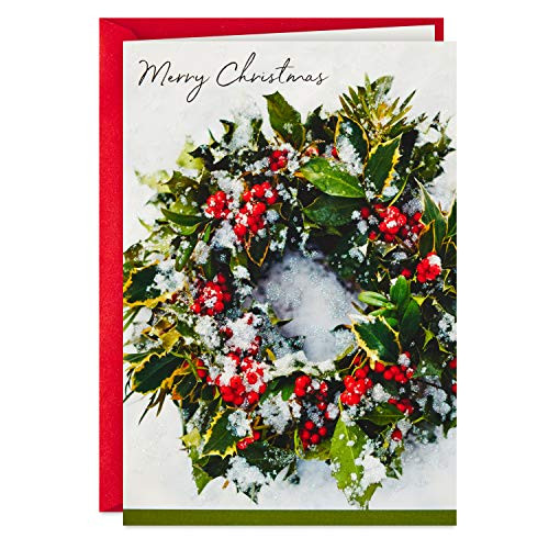 Hallmark Boxed Christmas Cards Snowy Wreath 40 Cards and Envelopes