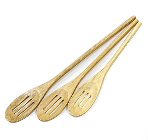 Chef Craft 20985 3-Piece Slotted Wooden Spoon Set, Wood, 10-14 Inches