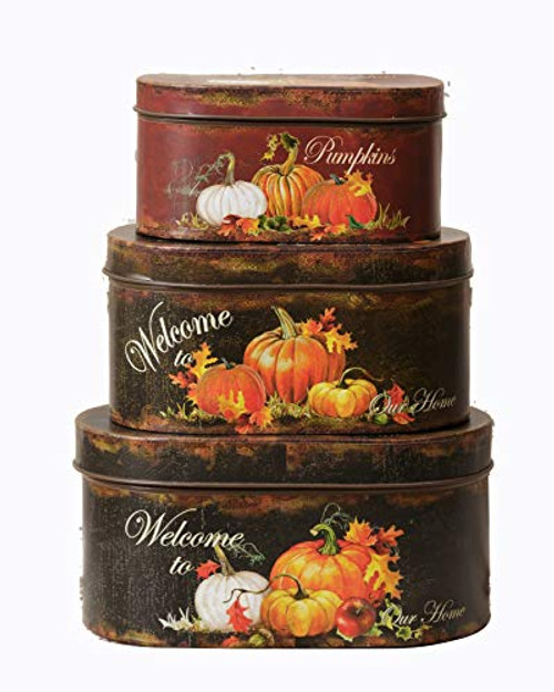 Your Hearts Delight Welcome to Our Home Nesting Oval Tins Multi Your Hearts Delight Welcome to Our Home Nesting Oval Tins Multi