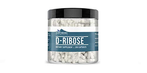 Earthborn Elements D-Ribose 200 Capsules Pure   Potent Made in USA Non-GMO   Gluten-Free 2250 mg Serving