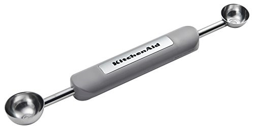KitchenAid Gourmet Dual Sided Stainless Steel Melon Baller, Storm Gray