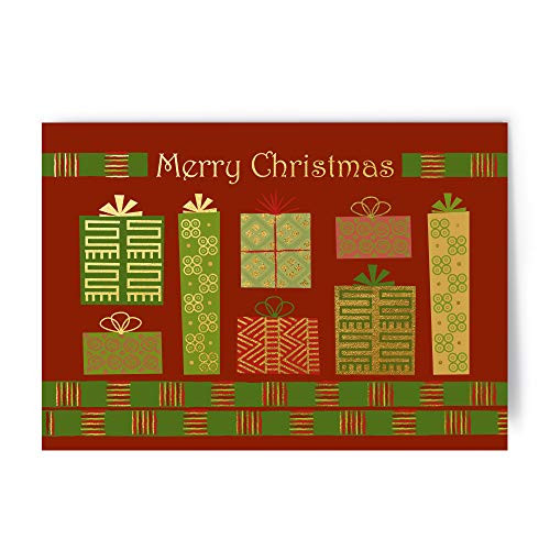 Designer greetings Gold Foil Embossed African American Christmas Card with white envelopes in a sturdy red box with clear acetate lid_ 18 cards and envelopes per box_125-00676-000
