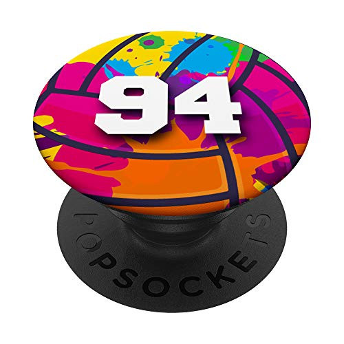 94 Volleyball Number Player Design 94 PopSockets Grip and Stand for Phones and Tablets