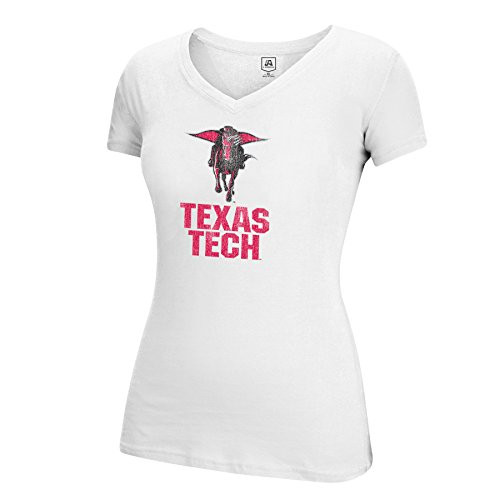 J America NCAA Texas Tech Red Raiders Adult Women Large Mascot Essential Tee Medium White