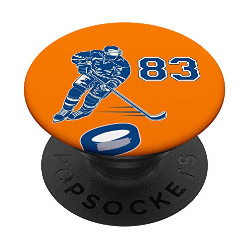 83 Hockey Number Player Design 83 PopSockets Grip and Stand for Phones and Tablets