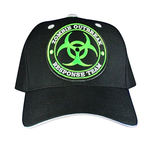 AffinityAddOns Zombie Outbreak Hat - Embroidered Patch Baseball Cap Black White