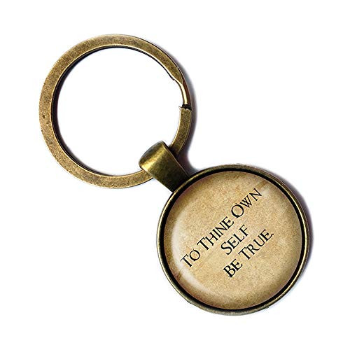 William Shakespeare To Thine Own Self be True Bronze Keychain Keyring