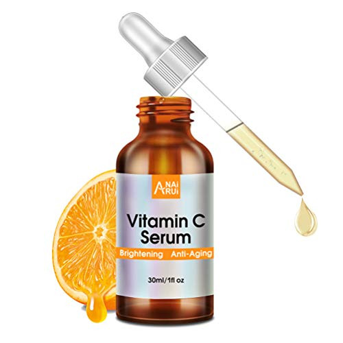 Vitamin C Serum for Face with Hyaluronic Acid   Witch Hazel - Anti Aging Vit C Facial Serum - Dark Spots Corrector Acne Treatment - Wrinkles Fine Lines Skin Moisturizer 1 oz