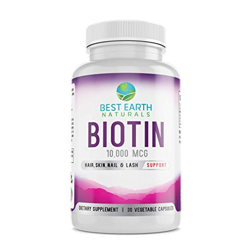Biotin 10000mcg - Extra Strength Biotin Vitamin Supplement to Support Hair Growth Strong Nails Longer Eye Lashes and Healthy Skin