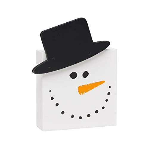 Collins Painting Snowman with a Top Hat Wooden Shelf Sitter
