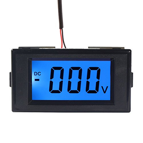 DROK 090749 Digital Voltmeter Gauge DC 0-600V Voltage Meter Gauges Power Supply AC/DC 9 to 12V Blue LCD Digital Display Voltage Tester Monitoring