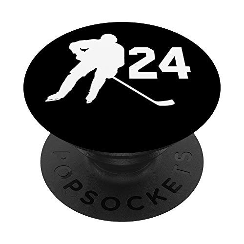 Number 24  24  Hockey Gifts for Men Boys Teens Women PopSockets PopGrip Swappable Grip for Phones   Tablets