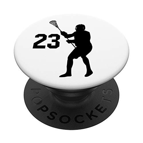 Number 23 23 Lacrosse Gifts for Men Women Girls Boys PopSockets Grip and Stand for Phones and Tablets Number 23 23 Lacrosse Gifts for Men Women Girls Boys PopSockets Grip and Stand for Phones and Tablets