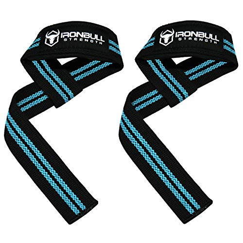 Lifting Straps 1 Pair - Padded Wrist Support Wraps - for Powerlifting Bodybuilding Gym Workout Strength Training Deadlifts   Fitness Workout BlackBlue
