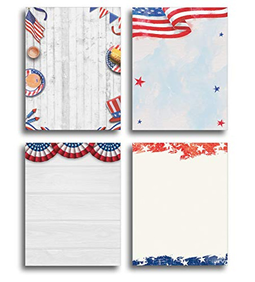 American Patriotic Stationery Printer Paper Variety Pack - 80 Sheets