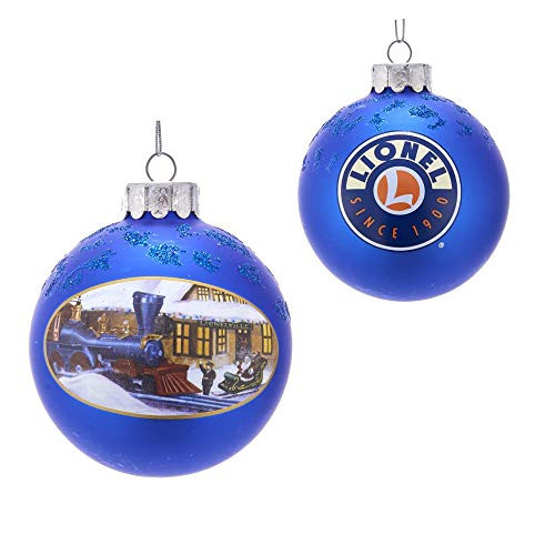 Kurt Adler Lionel Glass Train Station Ball Ornament 80-Millimeter