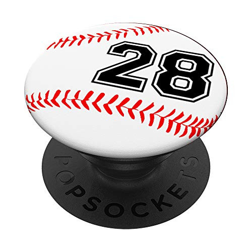 Baseball Jersey Number 28 Twenty Eight No 28 Game Play Fun PopSockets PopGrip Swappable Grip for Phones Tablets Baseball Jersey Number 28 Twenty Eight No 28 Game Play Fun PopSockets PopGrip Swappable Grip for Phones Tablets